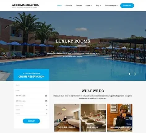 Hospitality WordPress Theme for hotels, resorts, and guest services