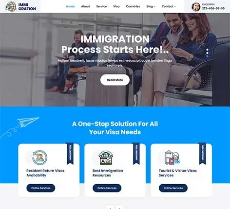 Immigration WordPress Theme for visa consultancy and immigration services