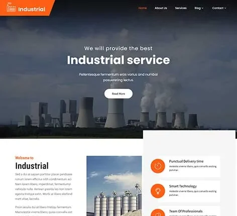 Industrial Company WordPress Theme for factories and heavy machinery businesses