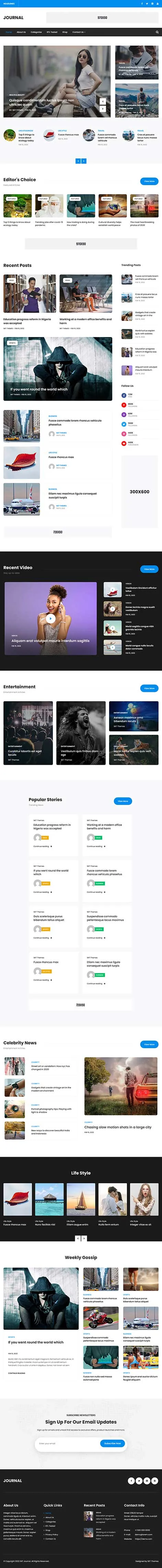 Minimal Journal WordPress Theme for Writers and Bloggers