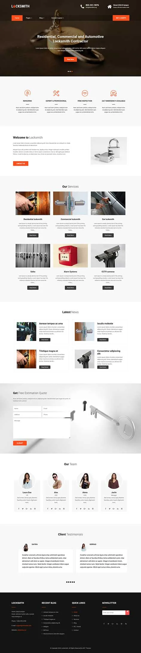 Keymaker WordPress Theme for Locksmiths and Security Experts