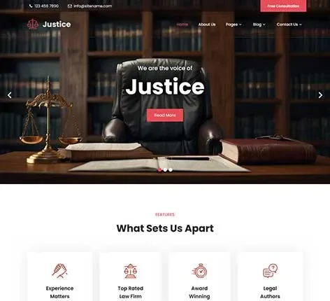 Law Firm Website Templates by SKT Themes – Legal and attorney layout
