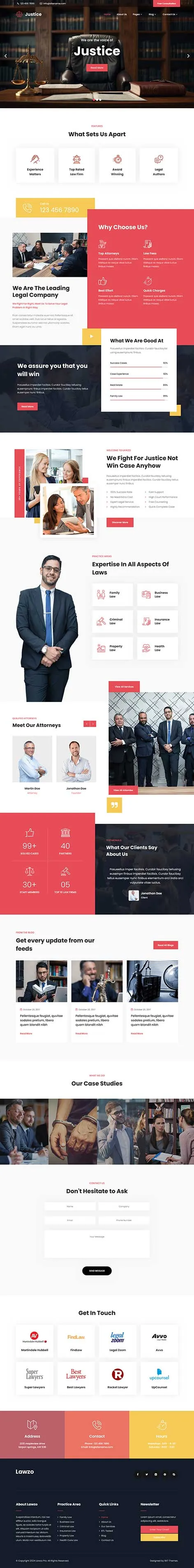 Law Firm Website Templates by SKT Themes â€“ Legal and attorney layout