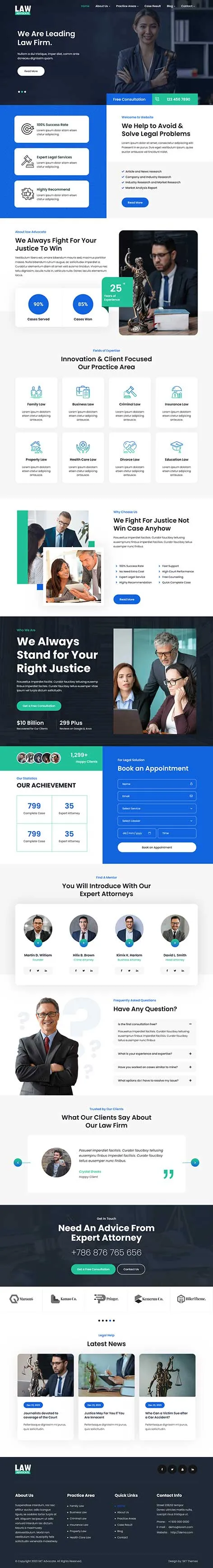 Law Firm WordPress Theme for Legal Advisors and Attorneys