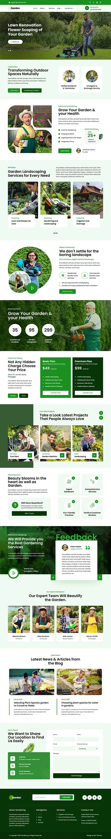 Lawn Mowing WordPress Theme for garden care and landscaping services