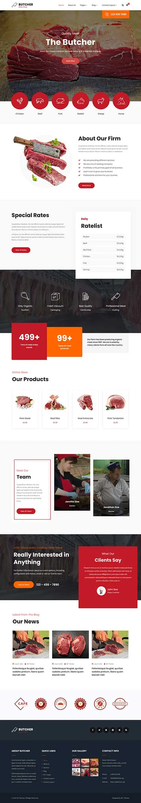 Meat Shop WordPress Theme for Butcher Shops and Meat Delivery Services