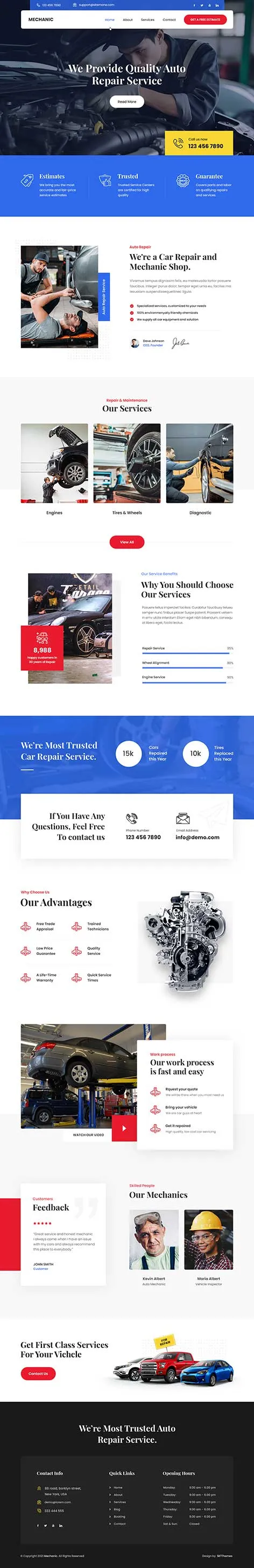 Mechanic WordPress Theme by SKT Themes â€“ Automotive Repair Product