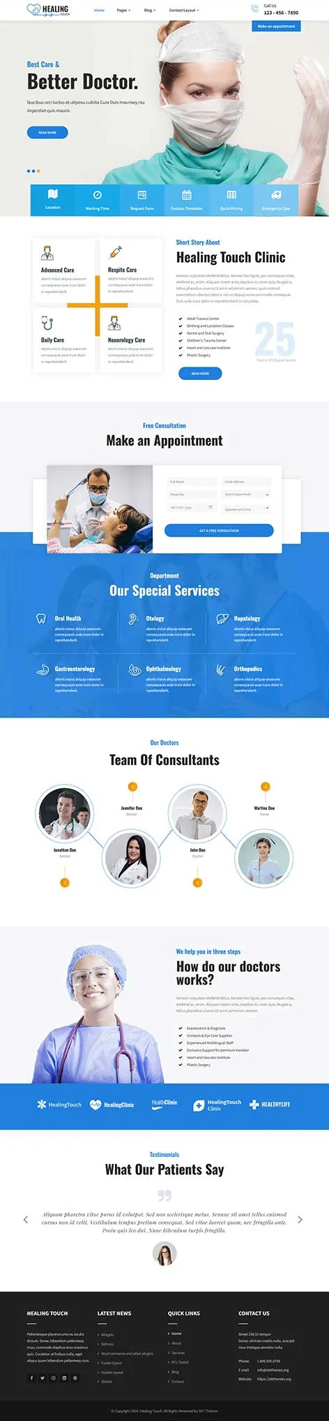 Medicure WordPress Theme for Clinics and Healthcare Providers
