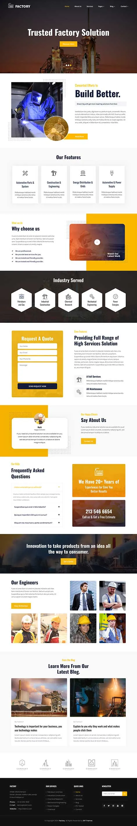 Mining Company WordPress Theme for Industrial and Engineering Firms