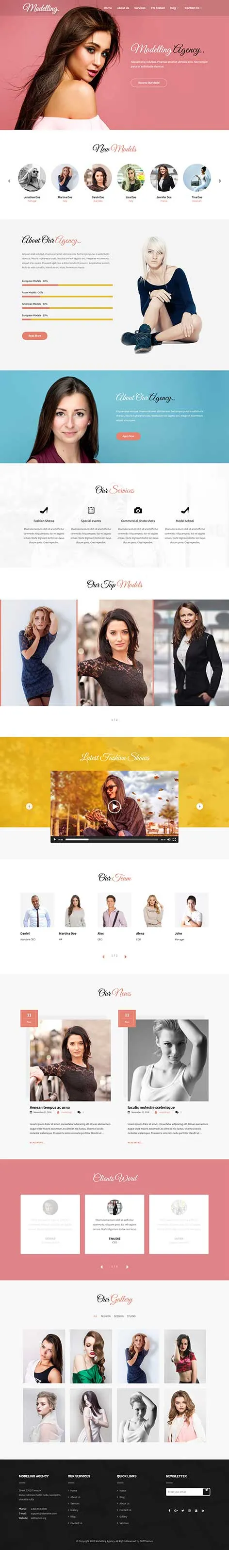 Model Portfolio WordPress Theme for Fashion and Talent Profiles