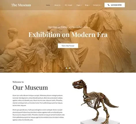 Museum WordPress Theme for History Exhibits and Art Galleries