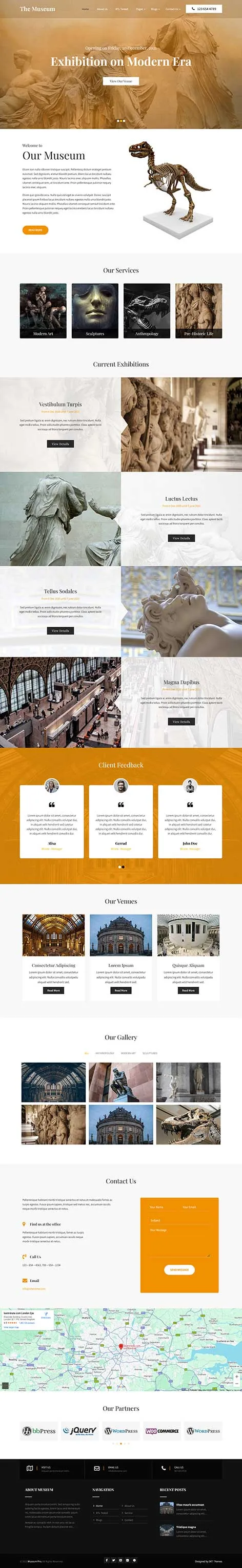 Museum WordPress Theme for History Exhibits and Art Galleries