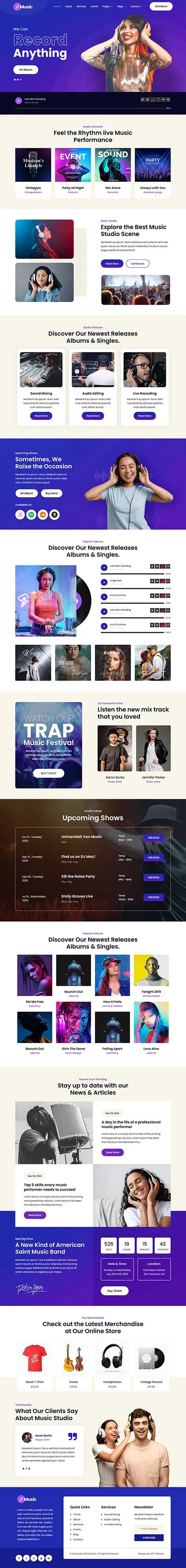 Music Store WordPress Theme for Online Audio Retailers