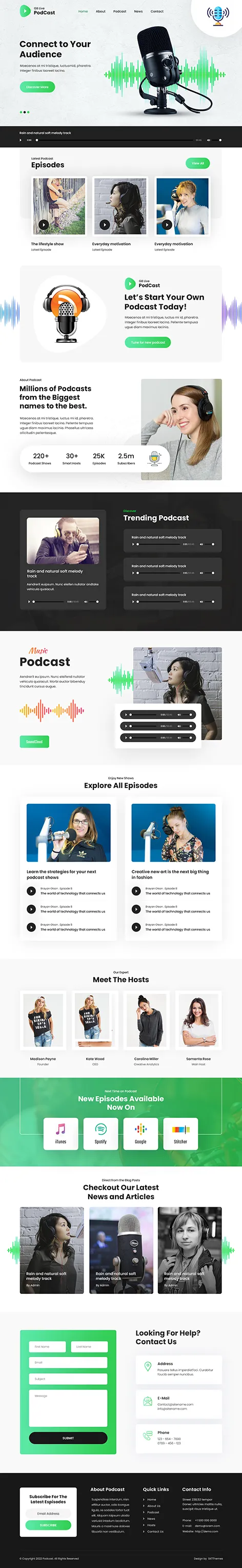 On Air WordPress theme for radio and podcasts by SKT Themes