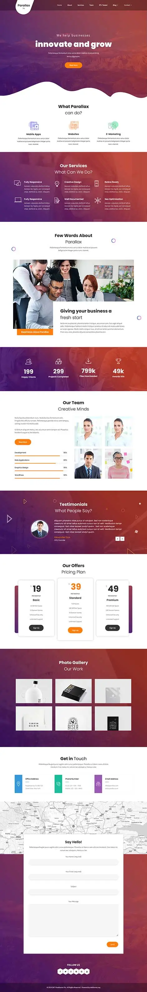 One Page Scroll WordPress Theme