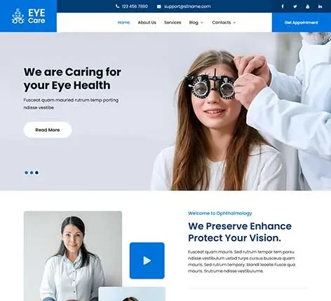 Optometrists WordPress Theme for Eye Care Clinics and Doctors