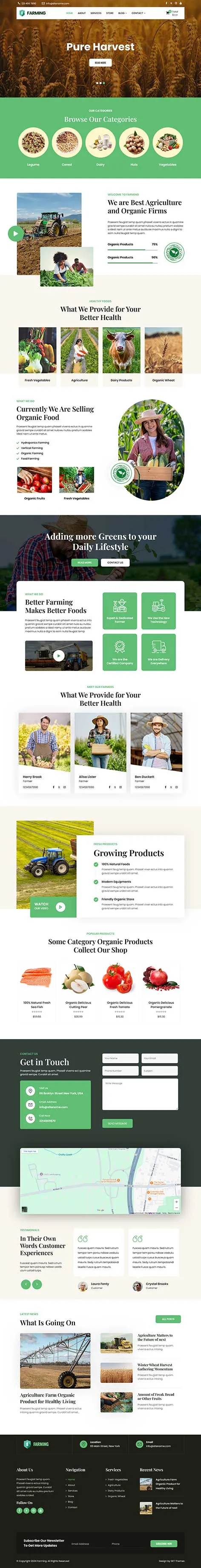 Organic Market WordPress Theme for Farmers and Green Stores