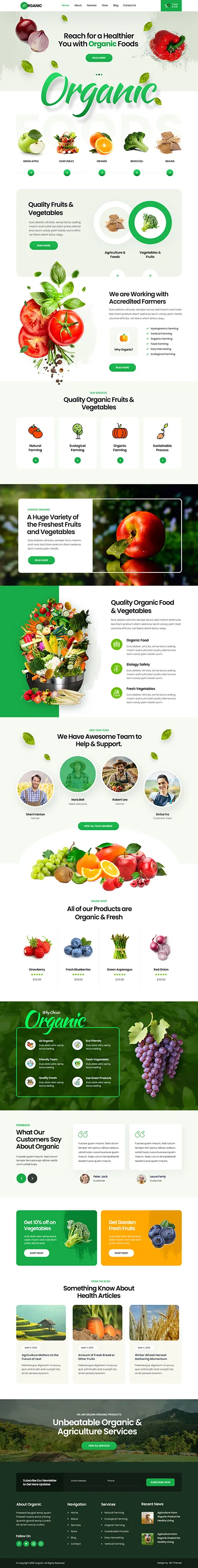 Organic Store WordPress Theme for Eco Shops and Grocery Websites