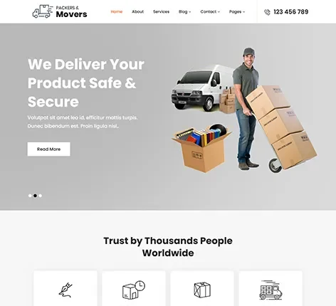 Packaging Service WordPress Theme for Logistics and Box Companies
