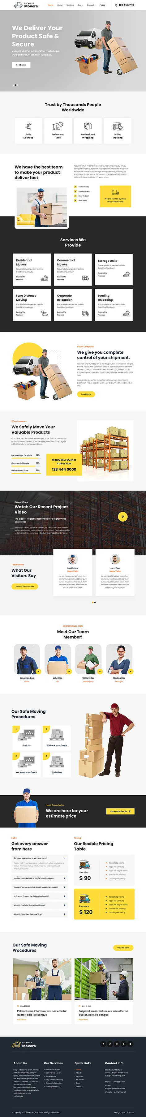 Packaging Service WordPress Theme for Logistics and Box Companies