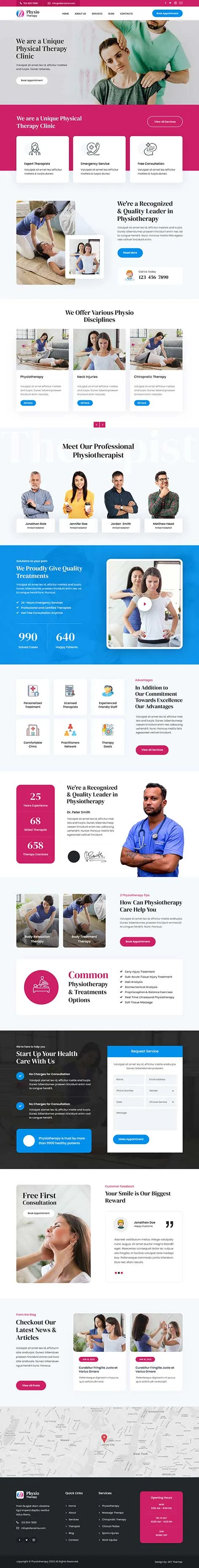 Pain relief WordPress theme for health clinics by SKT Themes