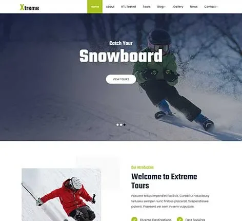 paragliding WordPress Theme for Water Sports and Coastal Tours