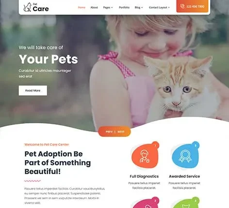 Pet Adoption WordPress Theme for Rescue Centers and Animal Shelters