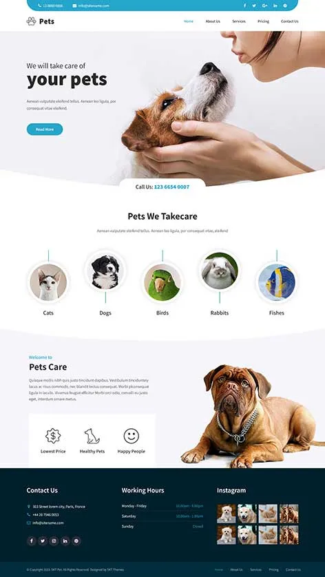 Free Pet Sitting WordPress Theme with Service Listings and Booking Calendar