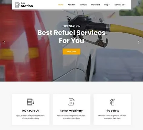 Petrol Station WordPress Theme for Fuel and Service Centers