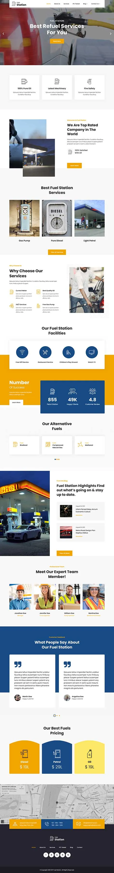 Petrol Station WordPress Theme for Fuel and Service Centers
