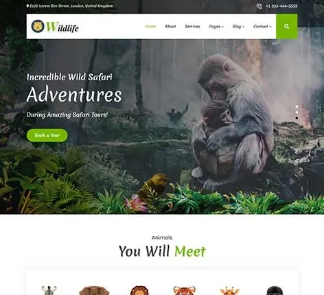 Petting Zoo WordPress Theme for Animal Parks and Farms