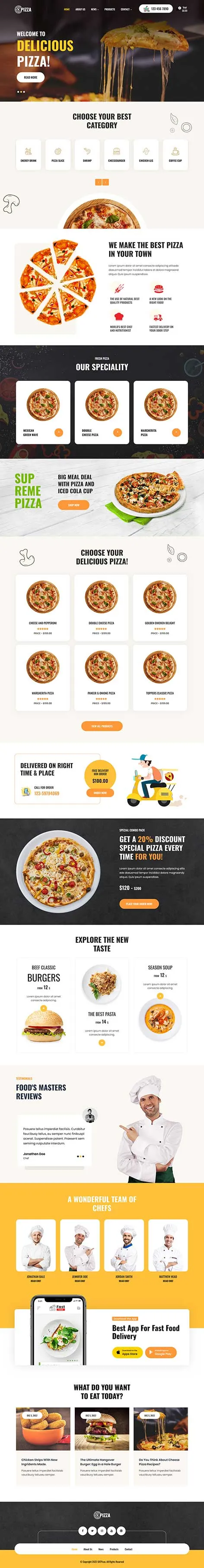 Pizza Delivery WordPress Theme for Pizzerias and Food Orders