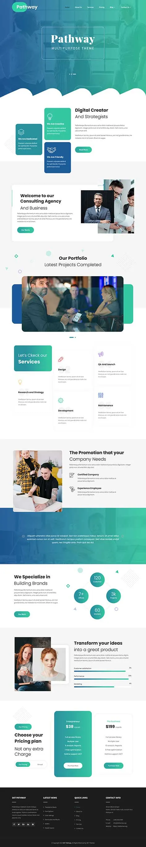 Playful WordPress theme with creative design by SKT Themes