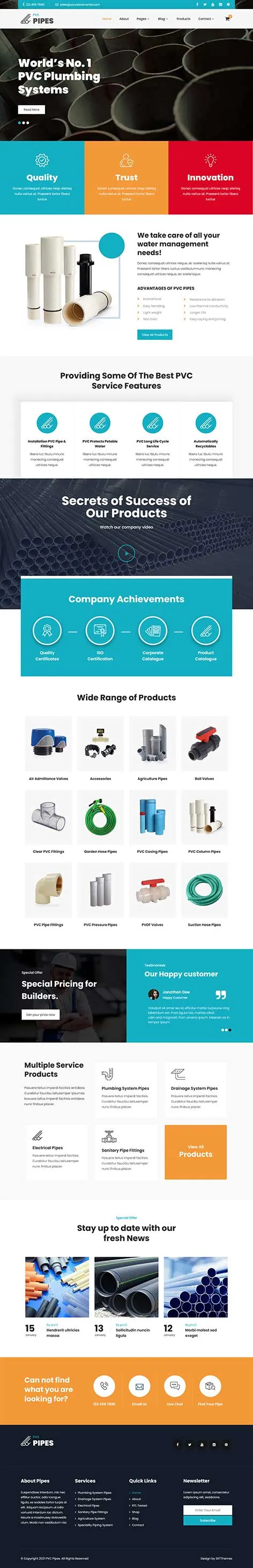 Plumbing parts WordPress theme for eCommerce by SKT Themes