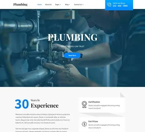 Plumbing WordPress theme for service businesses by SKT Themes