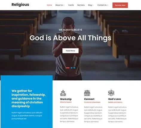 Prayer WordPress theme for religious websites by SKT Themes