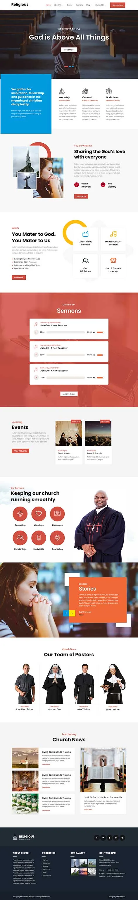 Prayer WordPress theme for religious websites by SKT Themes