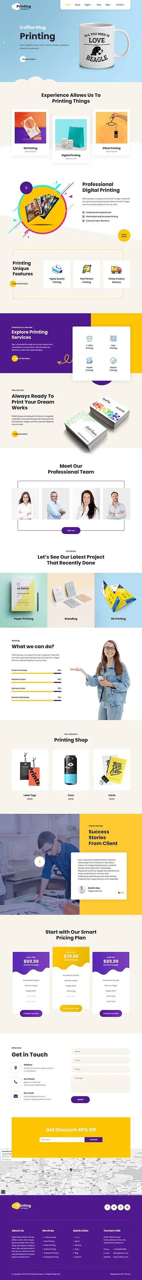 Printing WordPress Theme for Print Shops and Designers