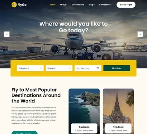 Private Airline WordPress Theme for Charter Jet Services