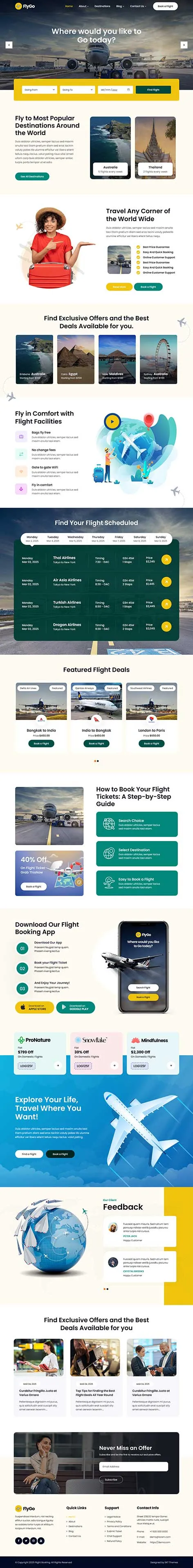 Private Airline WordPress Theme for Charter Jet Services