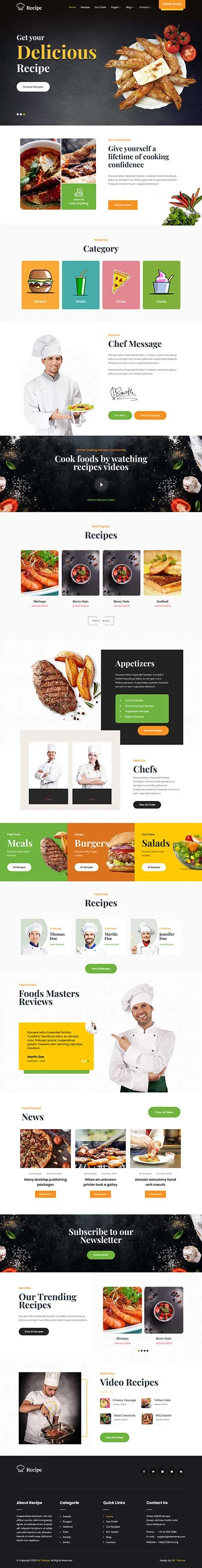 Recipe Blog WordPress Theme for Culinary Enthusiasts