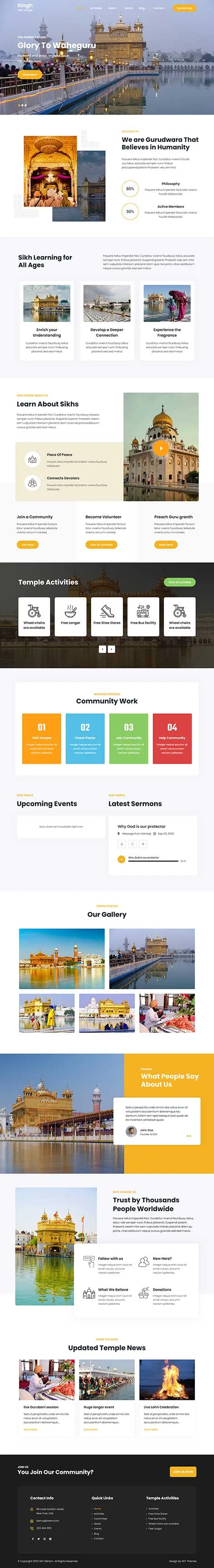 Religion WordPress Theme by SKT Themes â€“ Spiritual and church website design