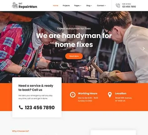 Repair WordPress Theme for Technicians and Fixing Services