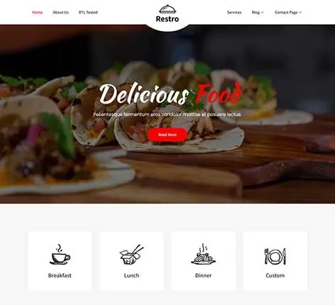 Restaurant menu WordPress theme with food showcase by SKT Themes