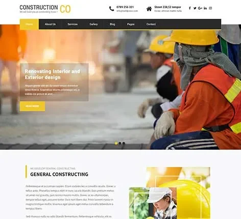 Road Construction WordPress Theme for Infrastructure Businesses