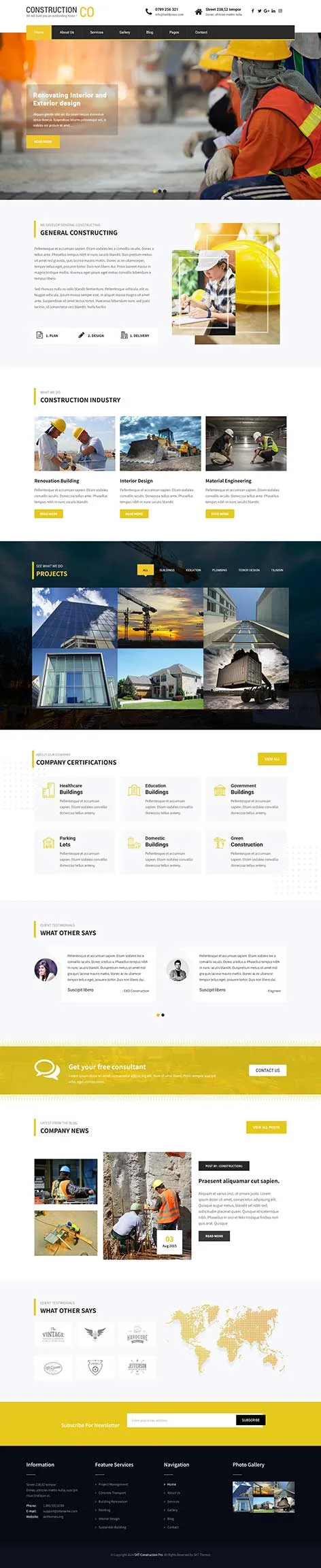 Road Construction WordPress Theme for Infrastructure Businesses