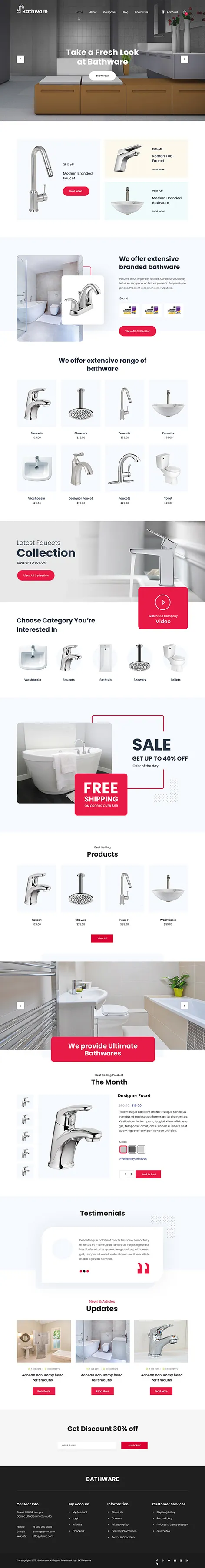 Sanitary Ware WordPress Theme for Bathroom Fixtures and Suppliers