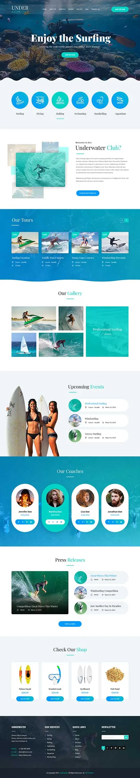 Scuba Diving Courses WordPress Theme by SKT Themes