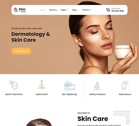 Skin Care WordPress Theme for Beauty Clinics and Product Brands