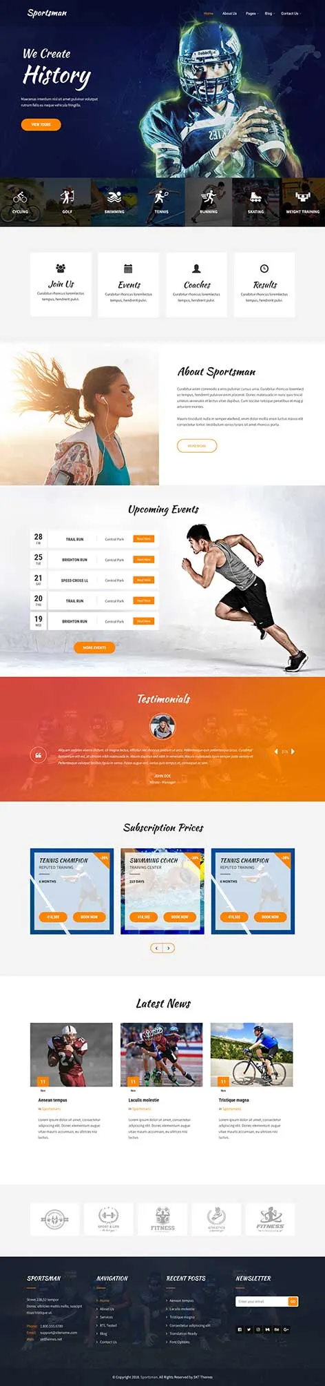 Sports League WordPress Theme for Teams, Tournaments, and Clubs